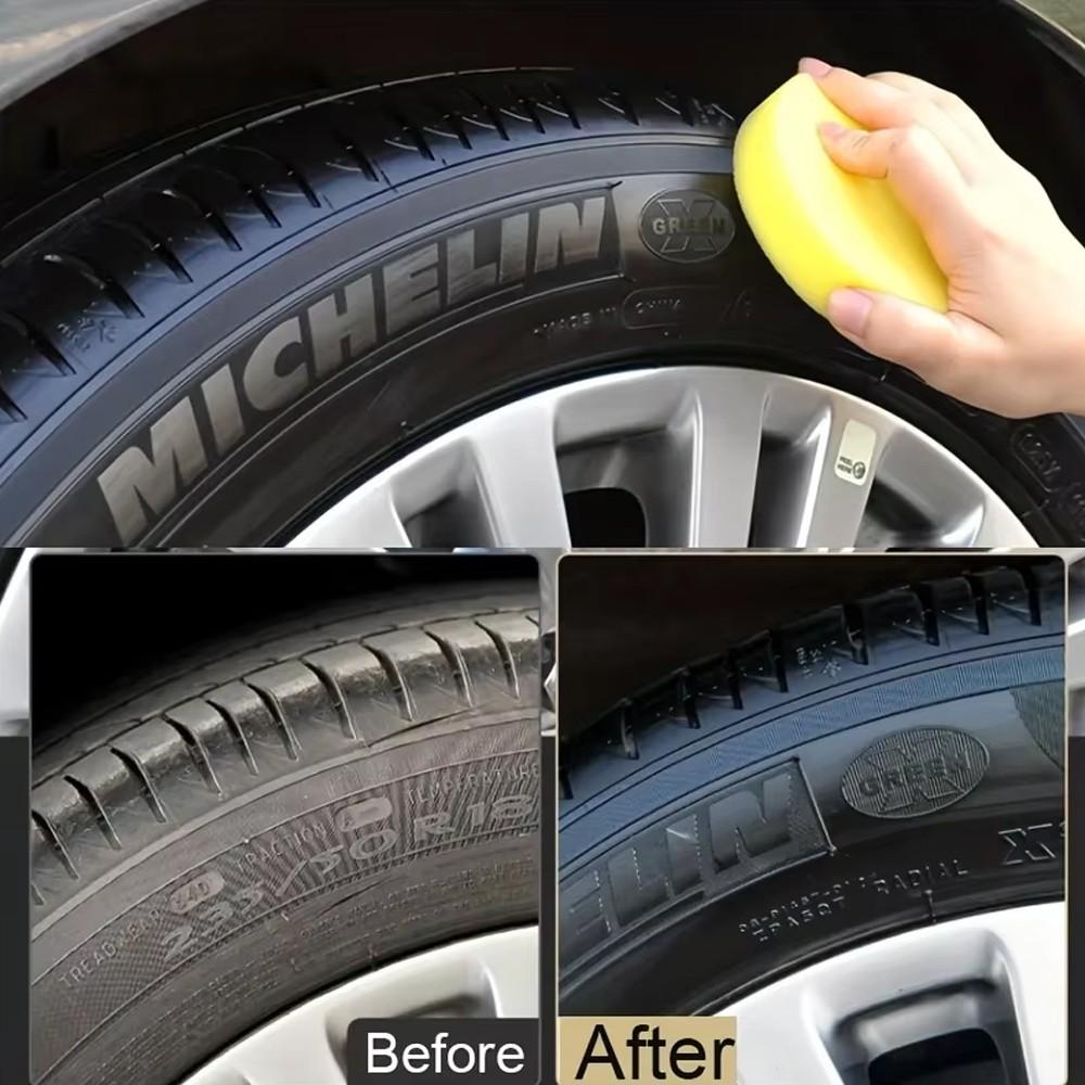 Car Tire Wax Restorer Gloss Enhancer, Crystal Clear Plastic Panel Renewal, Tire Back to Shine Polish, Ultimate Tire Care Solution