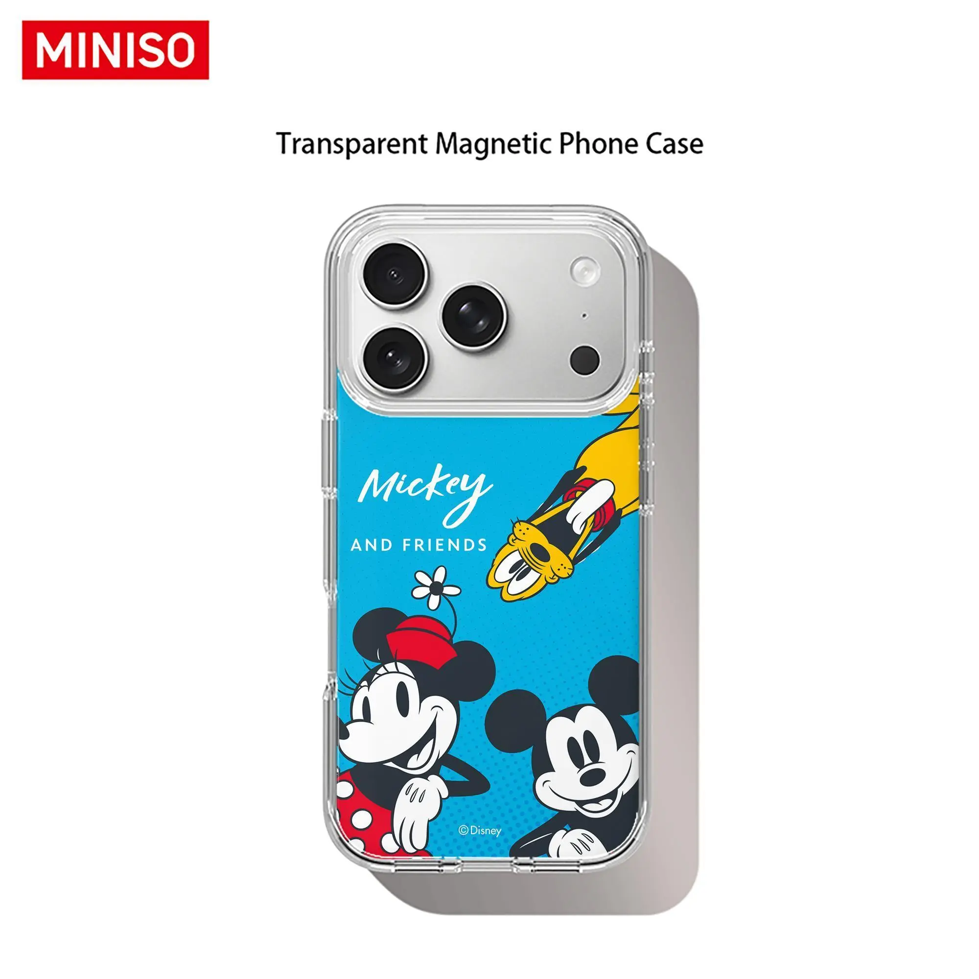 Disney Mickey and Friends Classic Blue Transparent Magnetic Shockproof Phone Case, Mobile Phone Accessories for iPhone 17 Pro Max/17 Pro/17 Air/17/16/15/14/13/12/11 Series