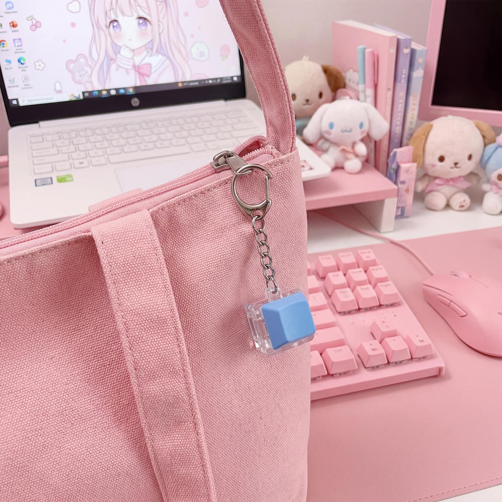 6pcs Keyboard Shaped Stress Relief Keychains, Ultra-Precise Design, Perfect for Adult Relaxation, Touch Feedback, Daily Gift, Valentine's Day Gift