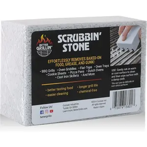 Better Grillin Scrubbin Stone Grill Cleaning Brick Block | Griddle Stone | Grill Stone Cleaning Block | Barbecue Grill Cleaner for BBQ, Griddle, & Racks
