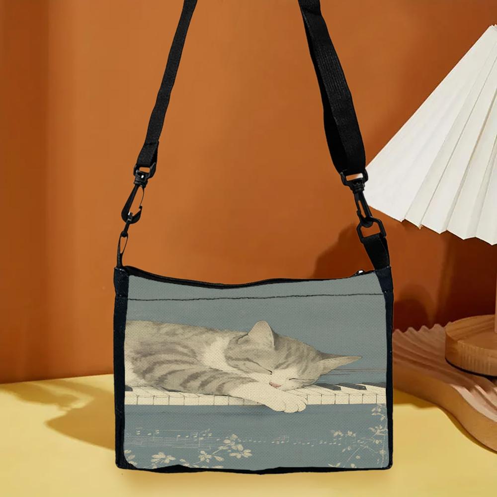 Street Graffiti Cat Illustration Series Printed Shoulder Bag 6.17