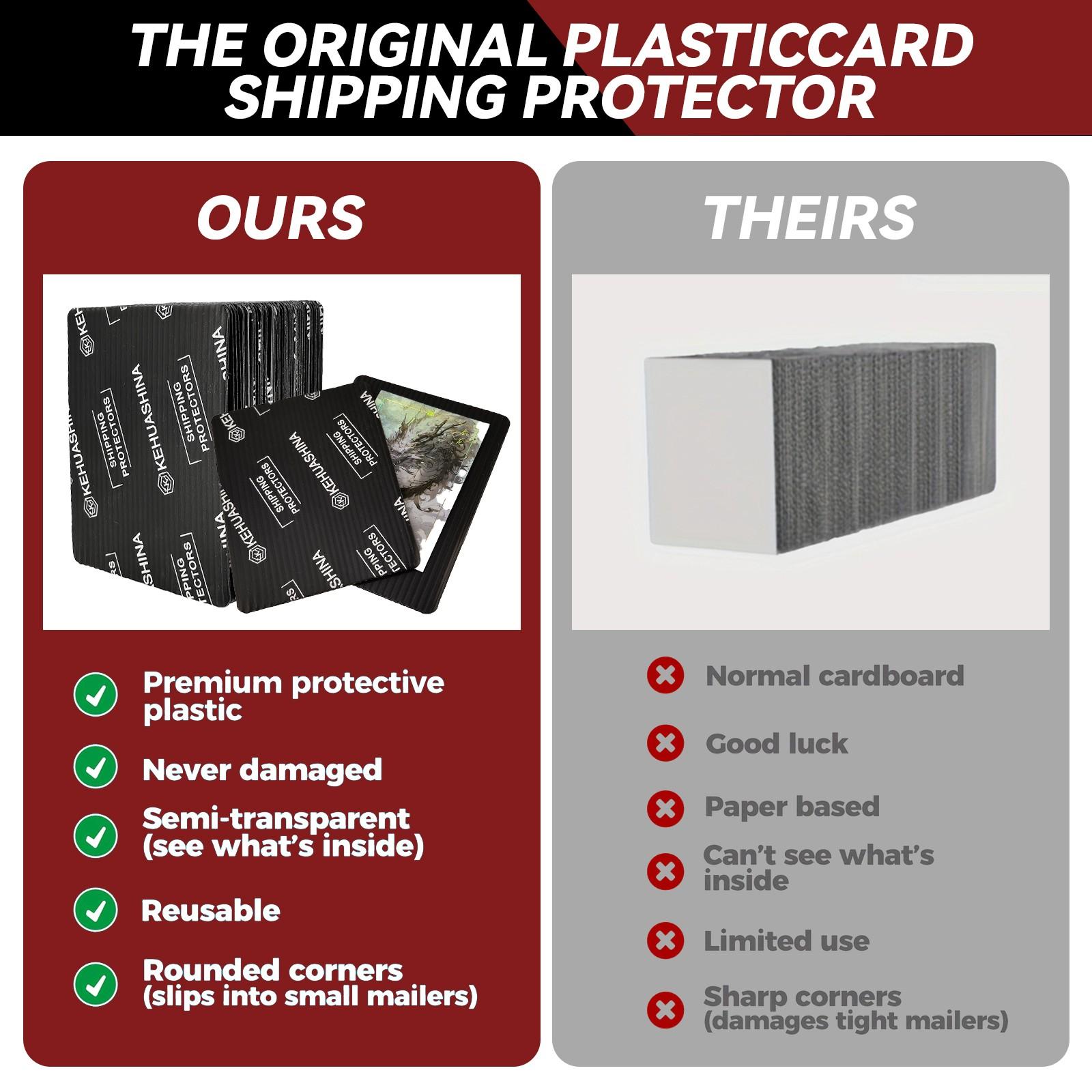 Trading Card Shipping Protector Board - 3.5x4.5Inch Black Card Shipping Supplies With Round Corners, Lightweight & Reusable For Raw Cards, Sleeved Card, Top Load Holder, Semi-Rigids, Strong Plastic Inserts Mailers For Sports Star TCG Games Cards Trading Card Shipping Protector Board - 3.5x4.5Inch Black Card Shipping Supplies With Round Corners, Lightweight & Reusable For Raw Cards, Sleeved Card, Top Load Holder, Semi-Rigids, Strong Plastic Inserts Mailers For Sports Star TCG Games Cards