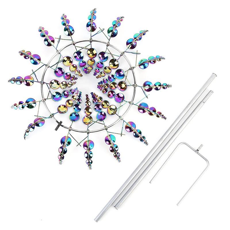 Magical Windmill Outdoor Courtyard Garden Decoration, Metal Windmill Wind Catcher Sculpture, Colored Courtyard Ornament, Single Visual, 1pc