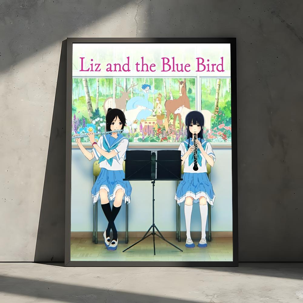 Classic L-Liz und ein Blauer Vogel Painting Calligraphy Gallery-Quality Canvas Wall Art Poster | Waterproof & Fade-Resistant | Minimalist Unframed Design | Living Room, Bedroom & Office Decor | Multiple Sizes | Holiday gifts