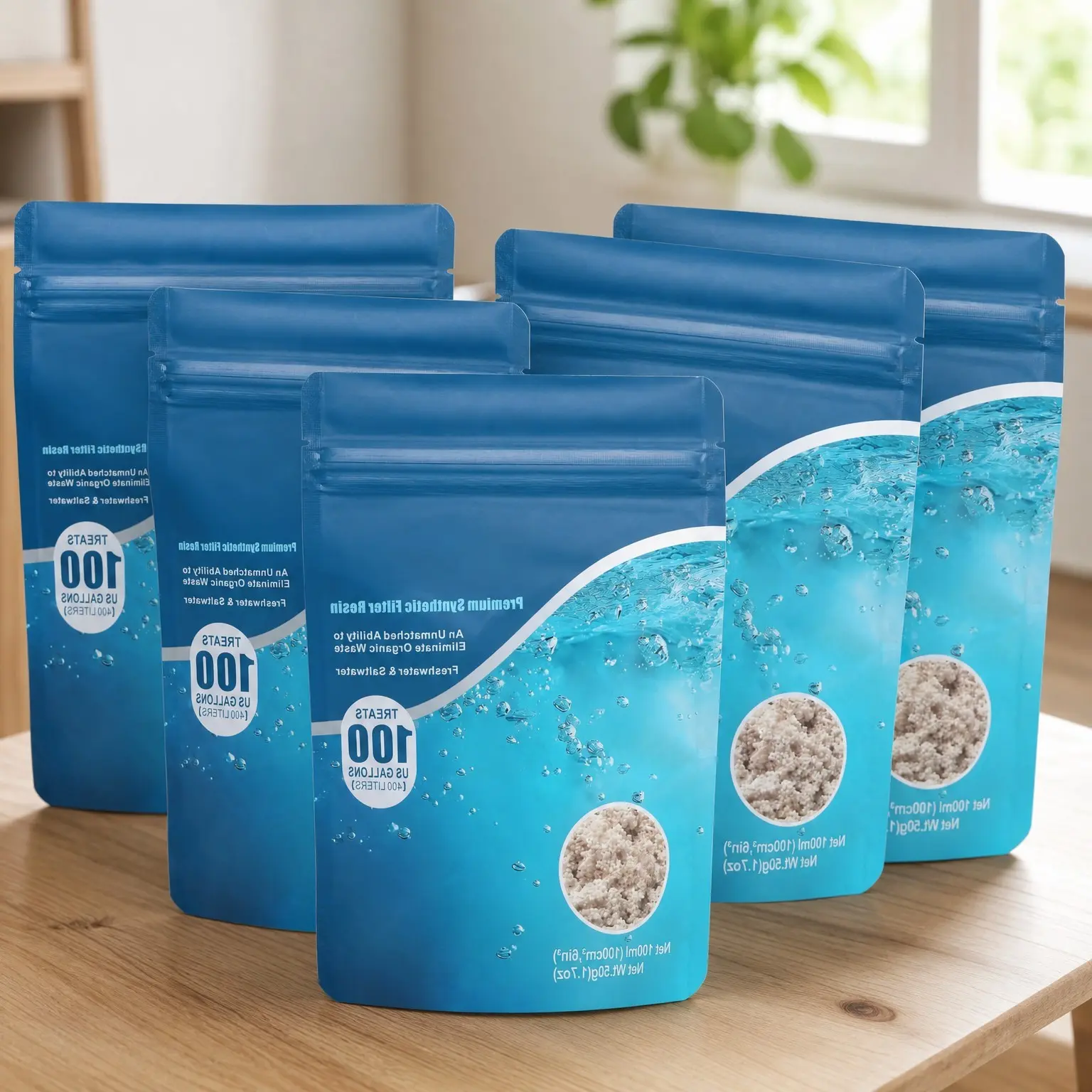 Aquarium Filter Media, Organic Filtration Resin for Freshwater and Saltwater Fish Tanks, Removes Driftwood Tannins, 100 ml, 5 PacksGift