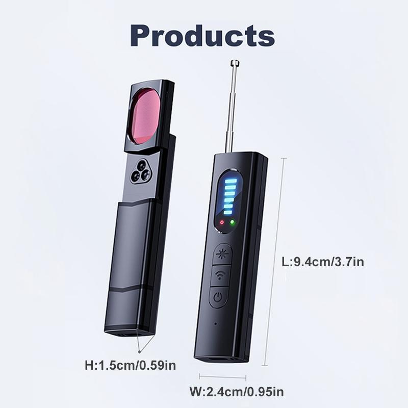 Hidden Camera Detector, Hidden Camera Detector with LED Light, GPS Tracker Detector with 5 Sensitivity Levels, Suitable for Office, Hotel, Travel