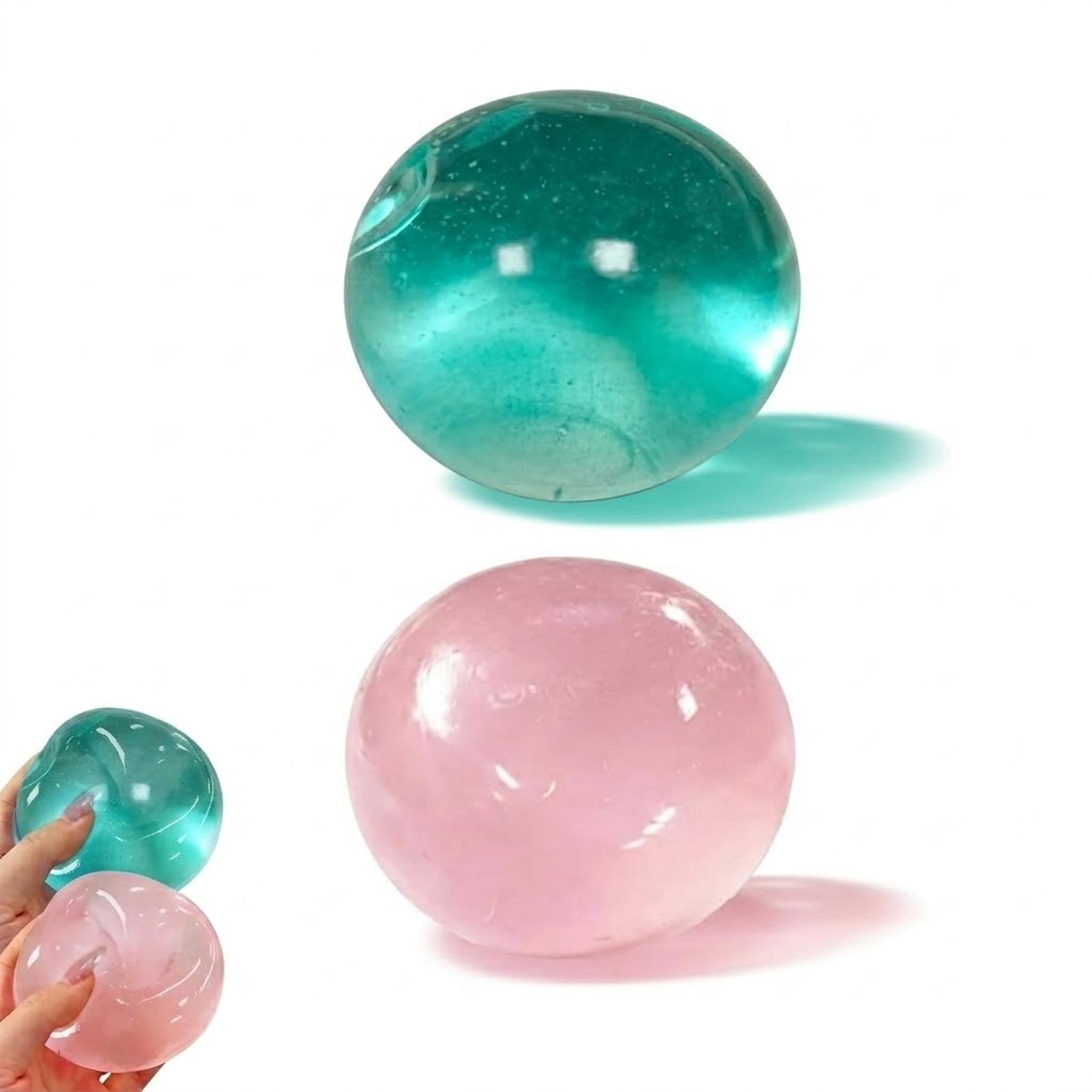 2/4 PCS Coconut Oil Stress Ball Squishy, Slow Rising, Odorless, Non-Sticky, Easy to Clean,  Improving Focus, Or Easing Tension During Study, Work, Or Relaxation, Handmade Malleable Clear Jelly Bubblegum Texture Coconut Oil Squishy Toy