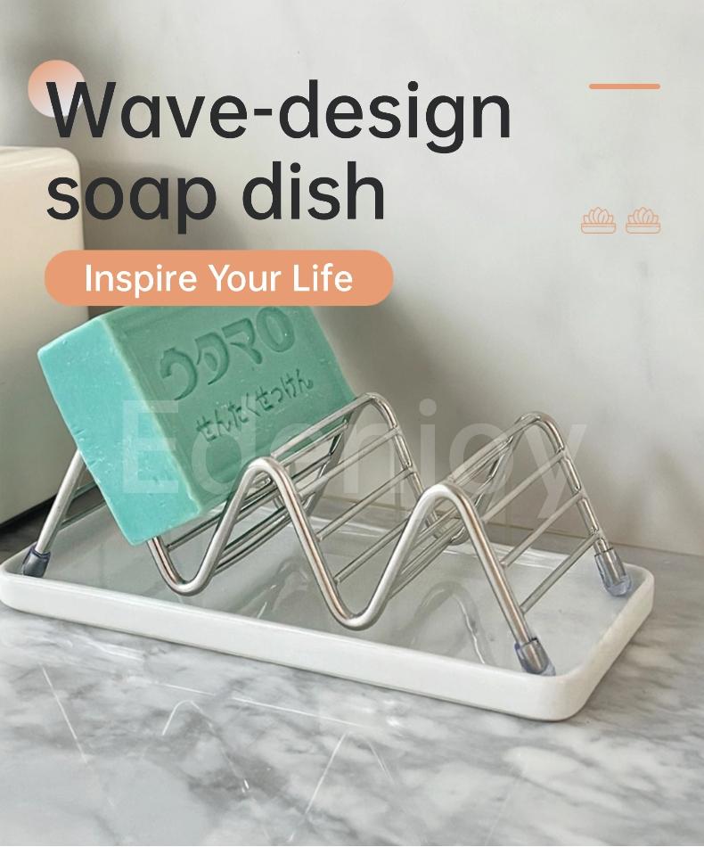 Minimalist Stainless Steel Soap Rack Sponge Draining Holder Kitchen Sink Organizer Multi-Functional Storage Rack for Kitchen