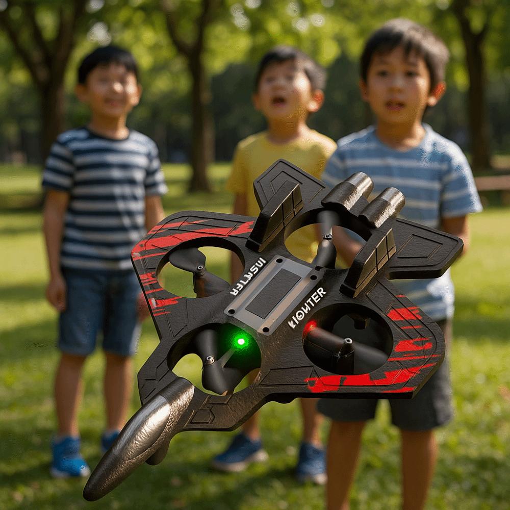 EPP Foam Remote Control Foam Fighter RC Drones Gravity Sensing Four Motor Helicopter Toy Durable with Light RC Hobby Jet Plane