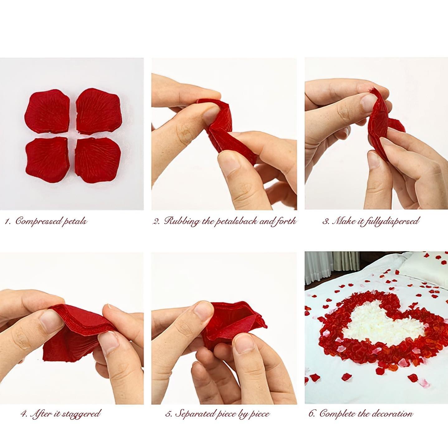 100pcs Artificial Rose Petals, DIY Spring Decorations, Wedding Birthday Party Supplies, Romantic Home Decor, Valentine Gift