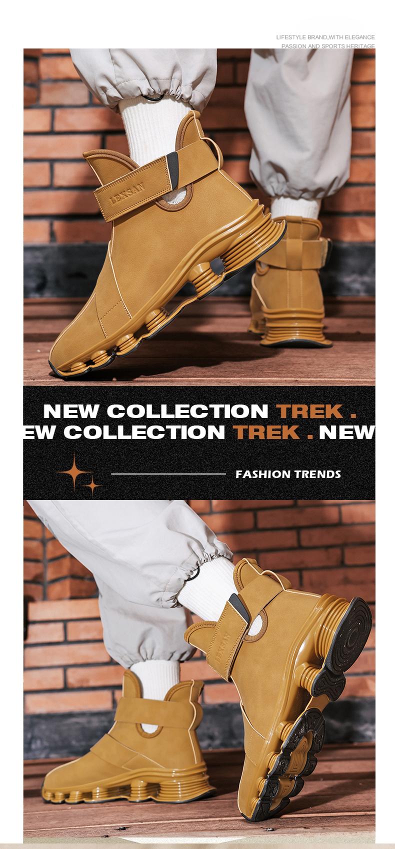 Men's Casual Boots Perforated Sole Sports Shoes Anti-Slip Running Shoes Adjustable Lacing Design All-Season Comfortable Shoe Style Training Athletic Black