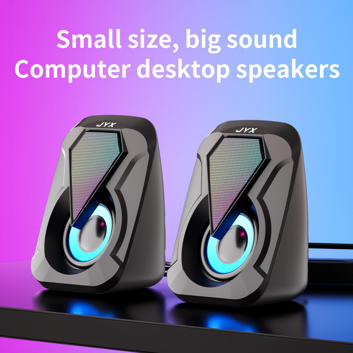 USB Computer Speaker System with Bass Boost Mode, USB Audio Output, Compatible with Smartphones, Tablets, Laptops, Game Consoles