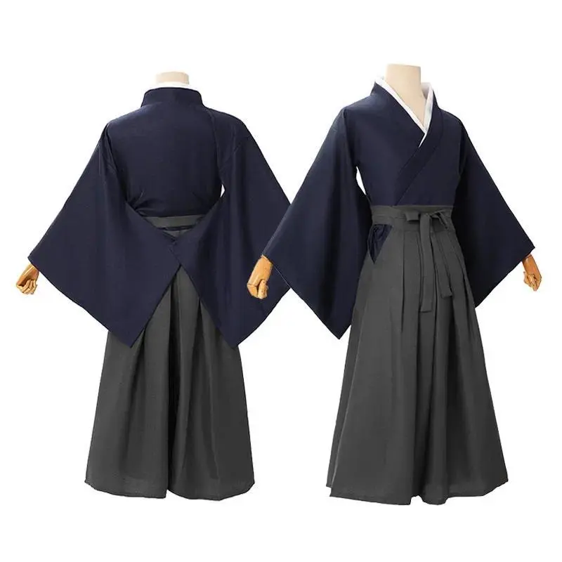 Anime Rurouni Kenshin Himura Kenshin Cosplay Adult Unisex Costume Samurai Uniform Kendo Kimono Full Set Accessories Outfits