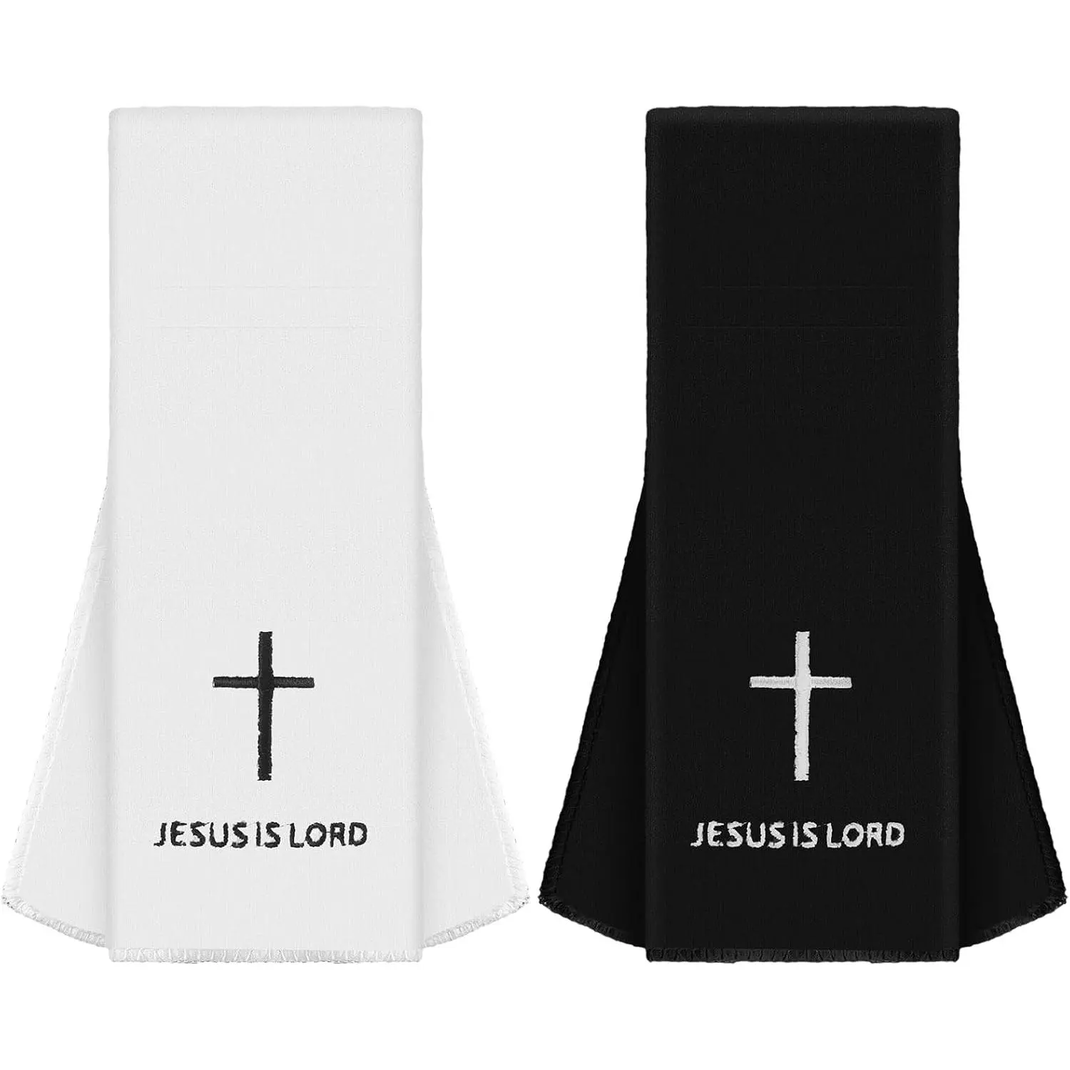 Christian 2-Pcs Pure Cotton Cross Sports Towels - Double-Fold Quarterback Football Towels with Bible Verses, Machine-Wash Faith Gift for Dad (Jesus is Lord)