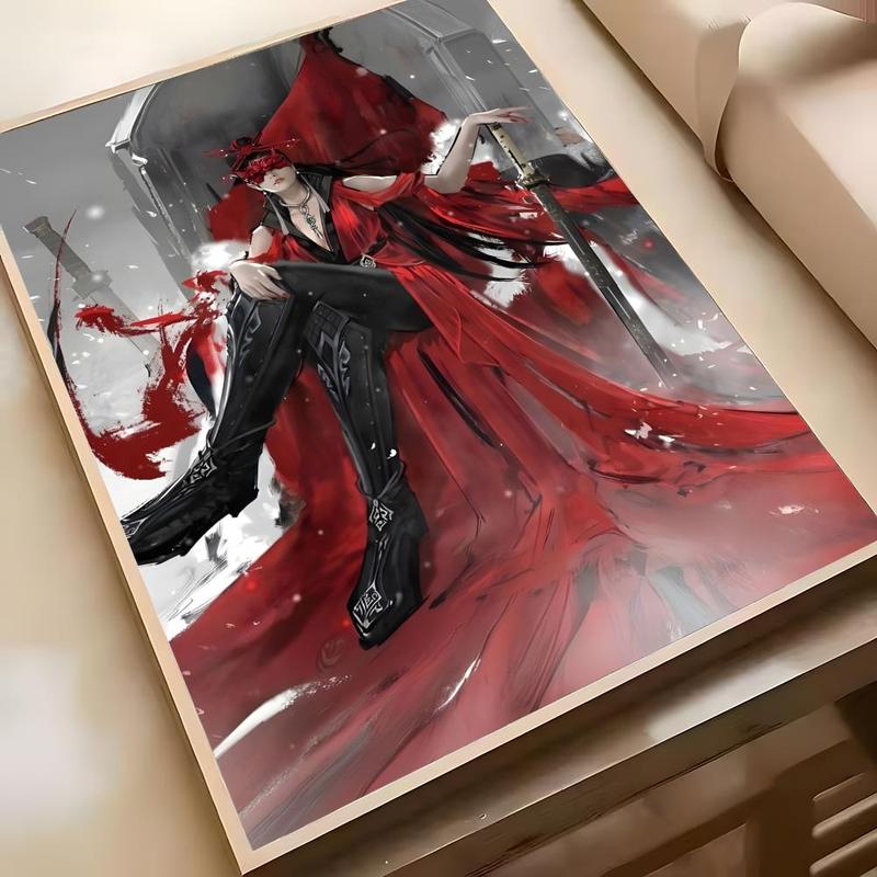 Martial arts Action game N-Naraka Bladepoint Poster Wall Prints for Living Room Bedroom Office Home Decoration Gift decoration for bedroom bar parlor home decor gift fade-Resistant, Non-sticky, vibrant  Anime Movie Wall print poster