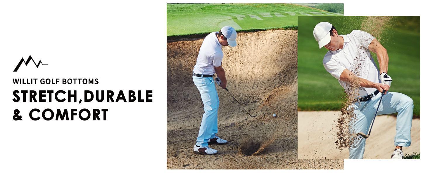 Willit Men's Golf Joggers Pants Stretch Slim Fit Work Dress Pants Quick Dry Athletic Pants with Pockets Ankle banded pants