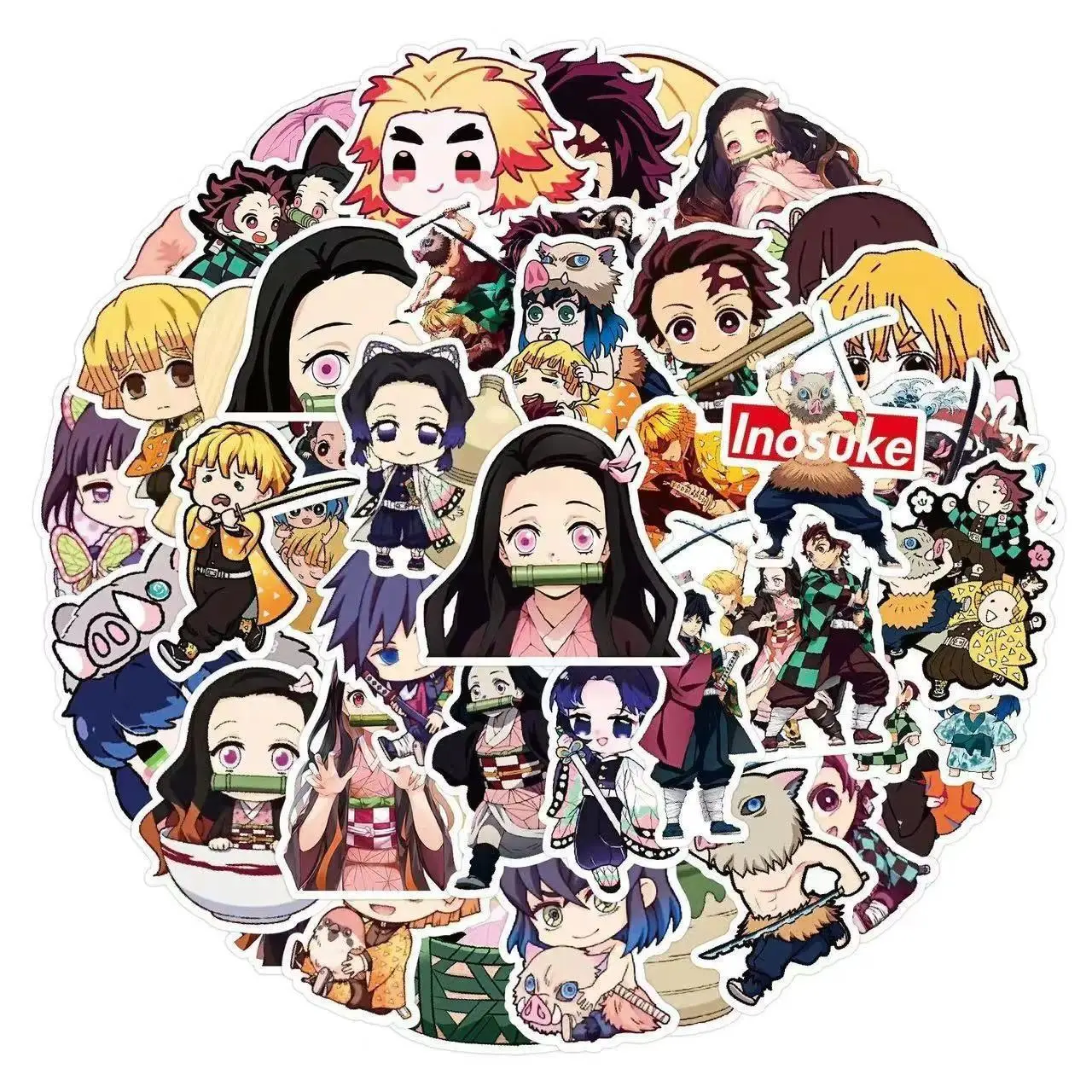 50Pcs Demon Slayer Stickers Anime Kamado Tanjirou Kamado Nezuko Cartoon Decals Toys Kids Waterproof Graffiti Sticker