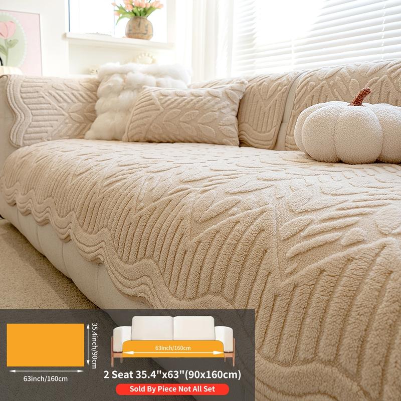 Modern Style Pet-Friendly Sofa Cover, Soft Sofa Protector, Anti-Slip Dustproof Cat Scratch Protection, Cotton Velvet Cushion Pad