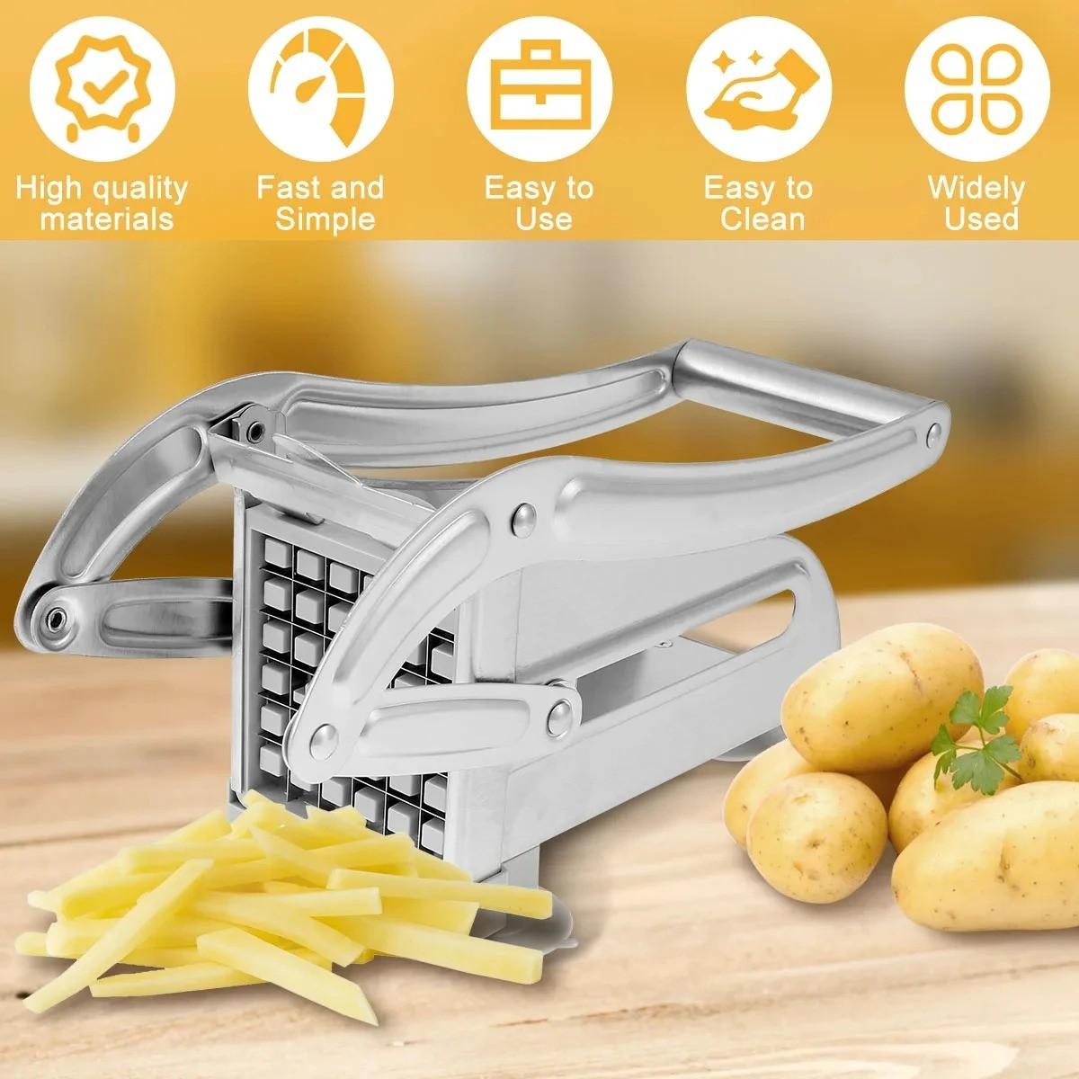 Stainless Steel Manual Potato Cutter, French Fries Slicer, Potato Chips Maker, Meat Chopper Dicer, Kitchen Cutting Machine Tool