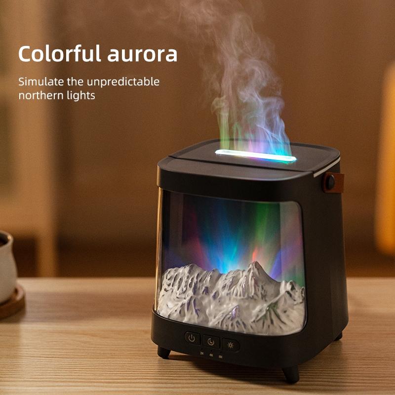 1 piece Aurora Aromatherapy Diffuser, Essential Oil Fragrance Humidifier with Remote Control, 7 Colors LED Light and 2 Atomization Modes, Timer, Suitable for Home, Living Room, Bedroom, Holiday Decoration, Winter Christmas Gift