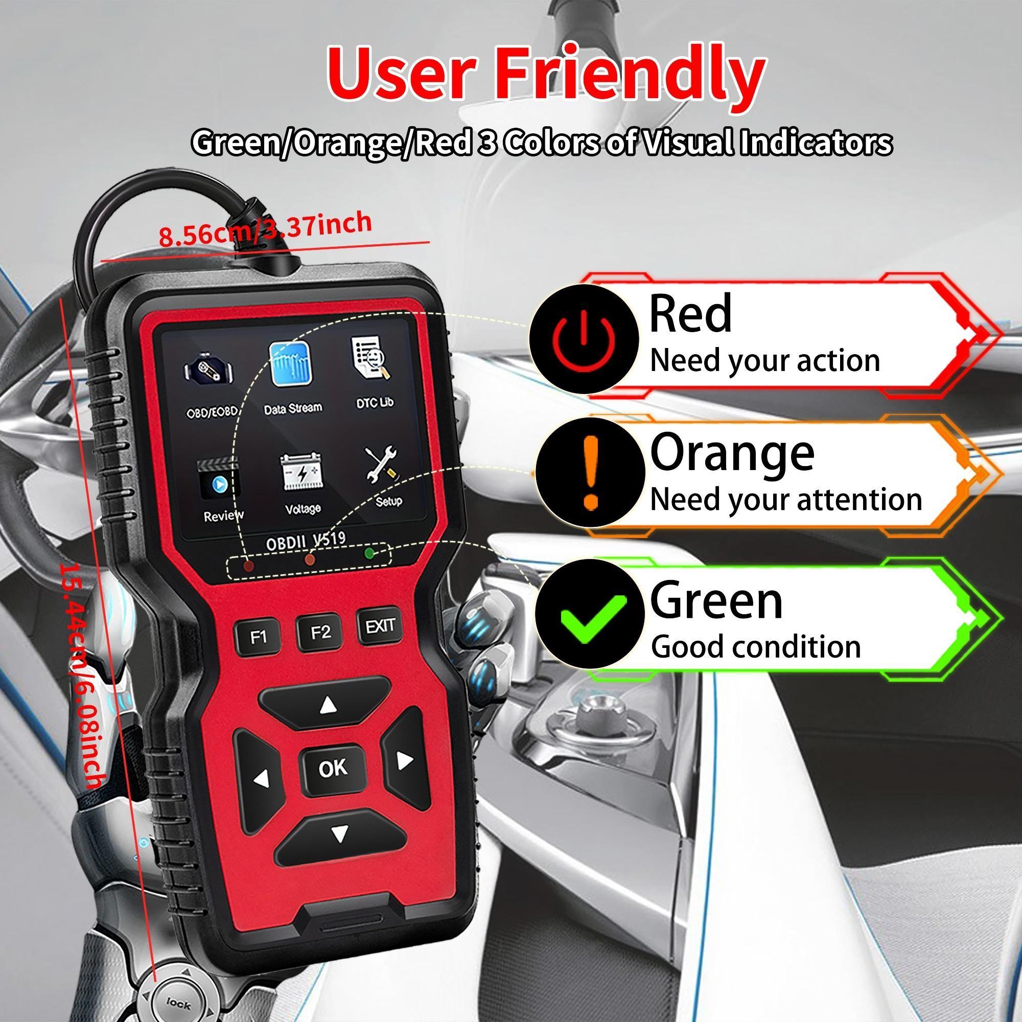 Professional OBD2 Scanner, Automotive Scan Tool, Real-time Data Car Engine Diagnostic Code Reader Tool, Car Engine Checker Tools