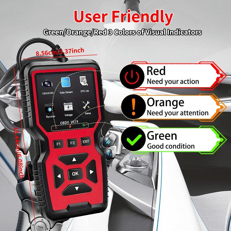 Professional OBD2 Scanner, Automotive Scan Tool, Real-time Data Car Engine Diagnostic Code Reader Tool, Car Engine Checker Tools