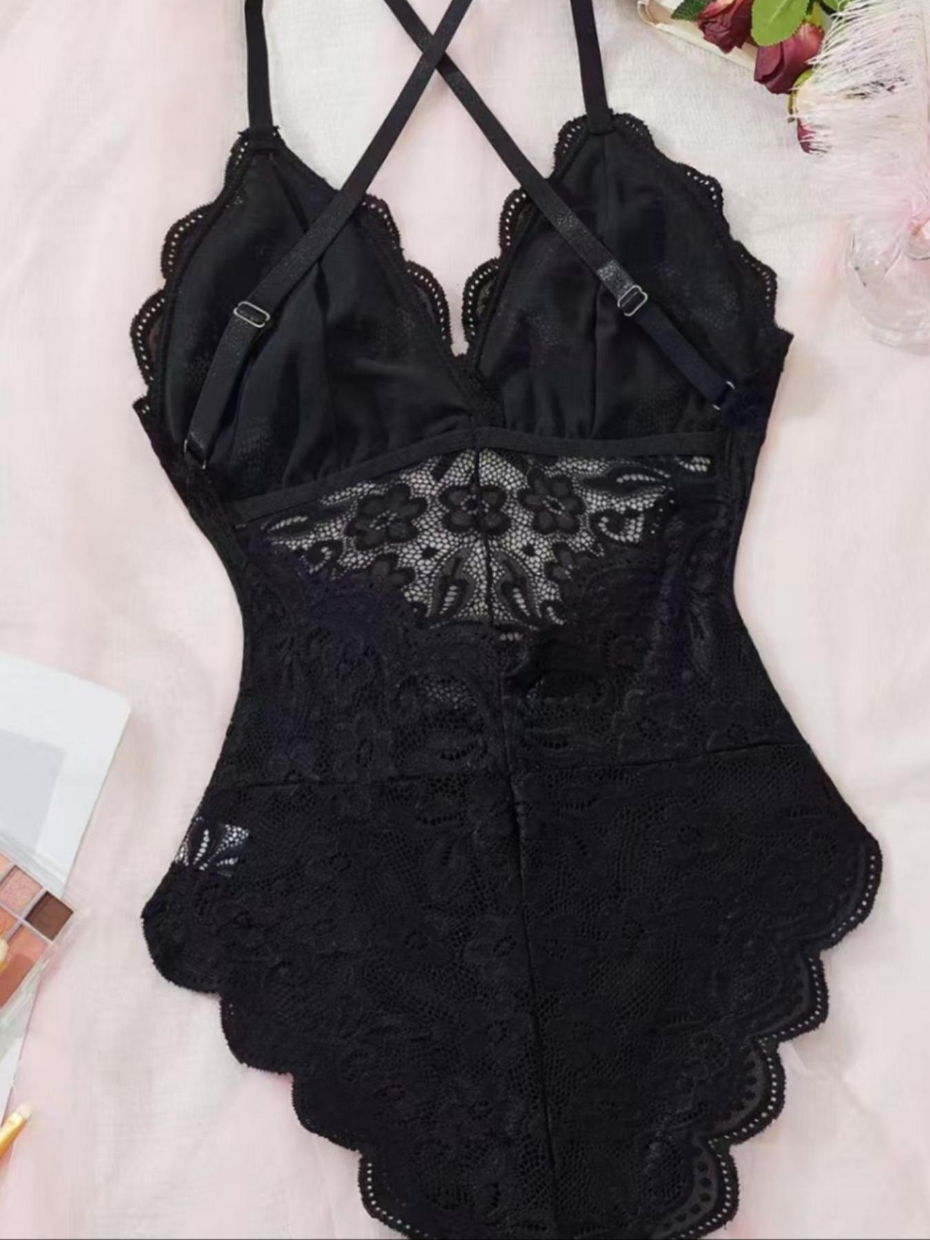 Sexy European Style Hollow Out Lace Bodysuit, Women's Sheer Lingerie, Elegant & Alluring Design, Perfect for Nightwear - TikTok Shop Sexy European Style Hollow Out Lace Bodysuit, Women's Sheer Lingerie, Elegant & Alluring Design, Perfect for Nightwear - TikTok Shop