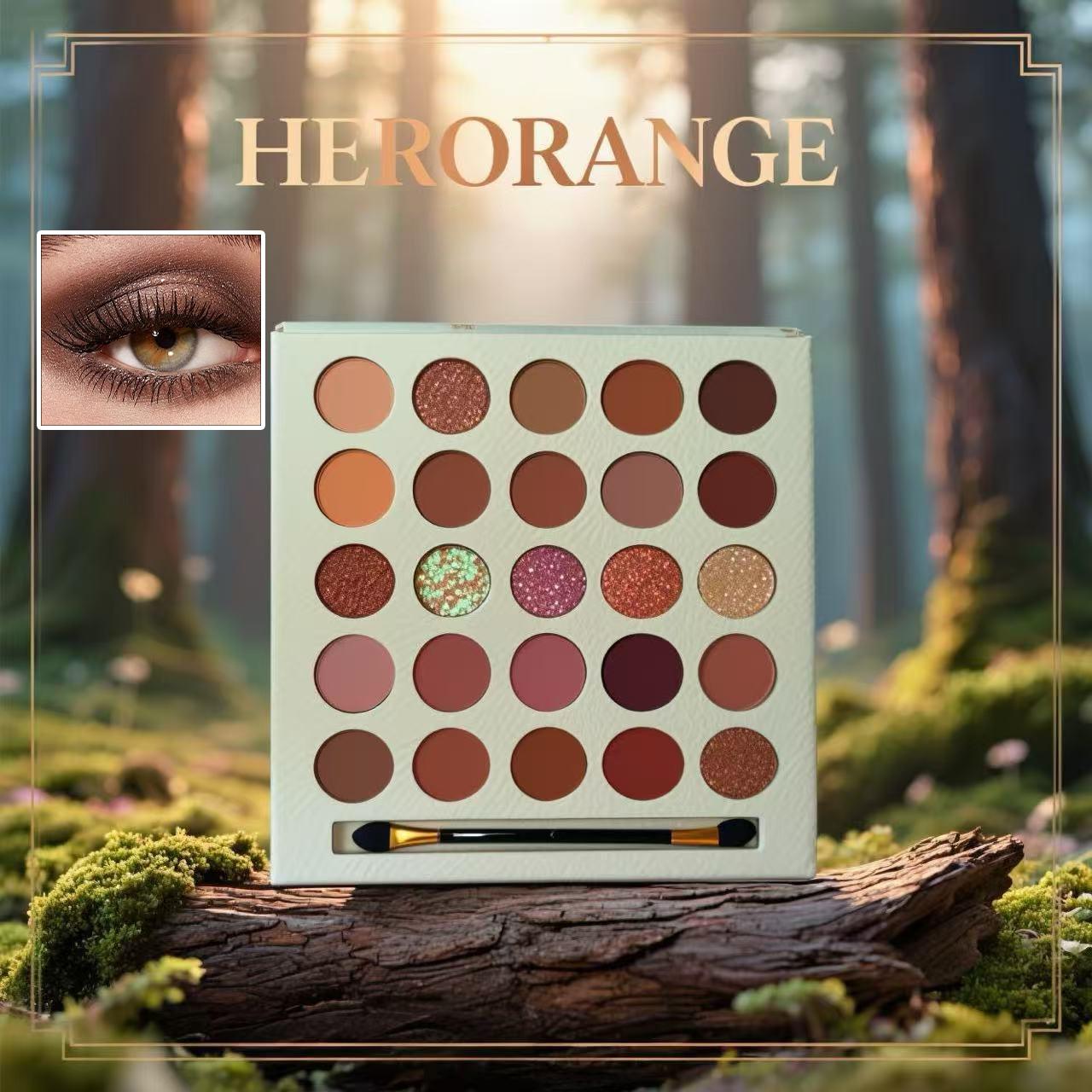 FairycoreMUGELEEN 25-Color Eyeshadow Palette - Matte&Shimmer Nude Neutrals, No Fallout&Long-Lasting | Includes Dual-Ended Makeup Brush | For Everyday & Festival Makeup | Beginner-Friendly Affordable Gift Set Cosmetic deep autumn  Palette！