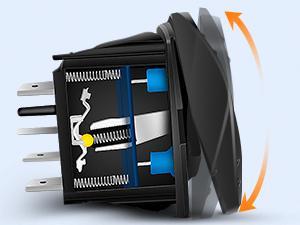 Nilight Arrows Motor Polarity Reverse Momentary Rocker Switch DPDT 20A 12V 24V 7PIN (ON) Off (ON) Toggle Wire Up Down Carling for Car Boat Truck Linear Actuator Trailer