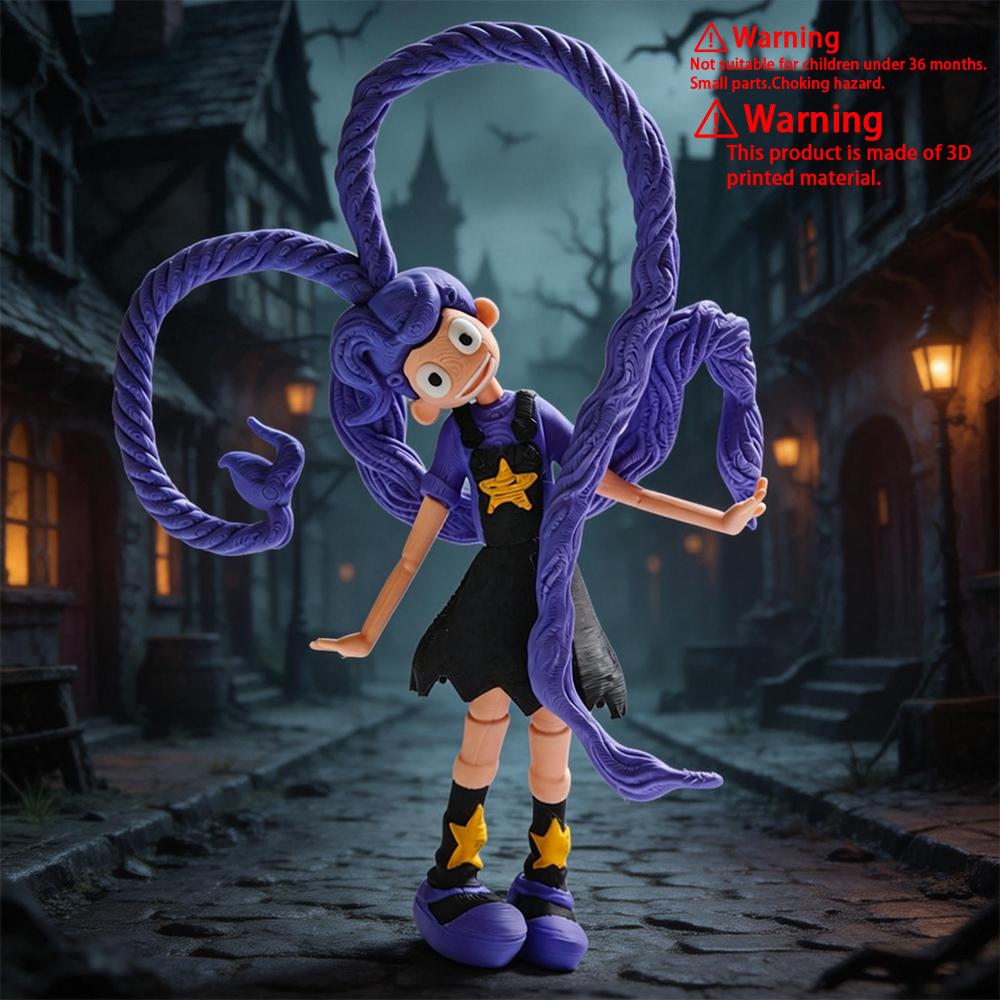 New 2026 Popular Horror Monster Game 3D Action Figures ,Creepy Purple-haired Twin-tailed Girl Model, Articulated Action Figure, Must-have Collectible for Horror Game Lovers, home decorations