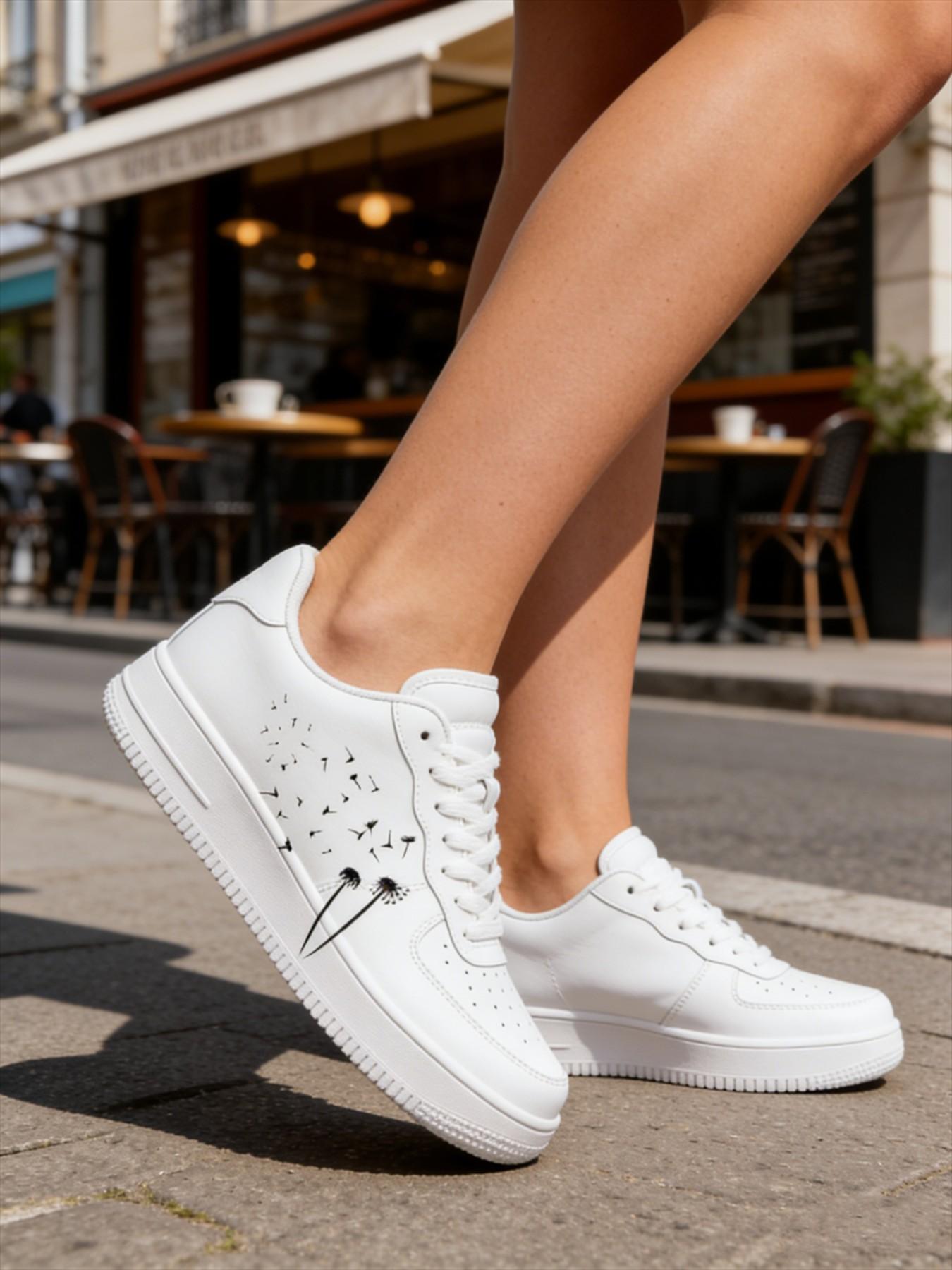 Customizable Letter Design Sneakers, Style Visible Foot Small Casual Shoes, Unique Personalized Footwear for Everyday Wear