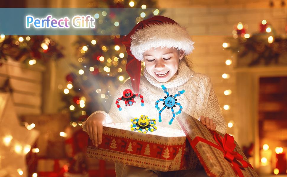 deAO 3 PCS Finger Spinners,3PCS Funny Sensory Fidget Toys Adults Deformable Chain DIY Robot Spinner,Fingertip Stress Relief Gyro Toy for Kids, Kids Classroom Prizes