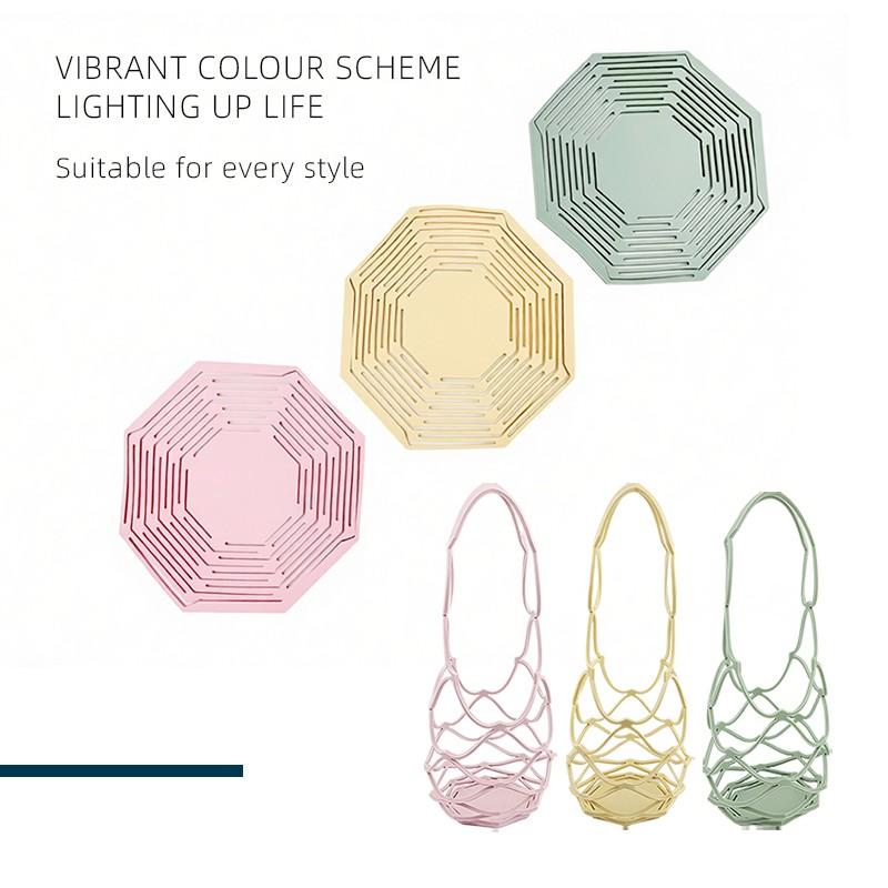 Silicone Trivet Hot Pot Holder Mat, Heat Resistant, Multi Purpose Foldable Basket, Collapsible Colander, Non Slip Dish Drying Spoon