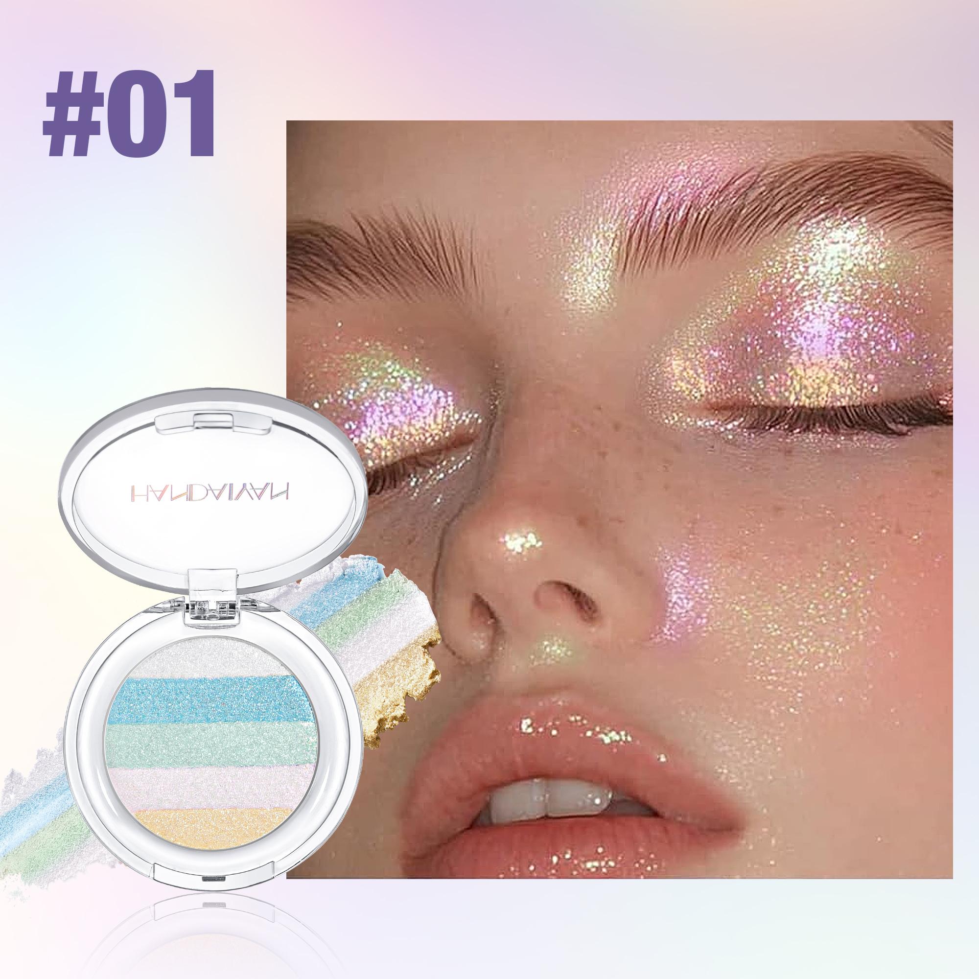 Chameleon Eyeshadow Palette, Five Shades Glitter, Long-Lasting Metallic Finish, Highlighter for Lids and Cheeks, Festival Makeup