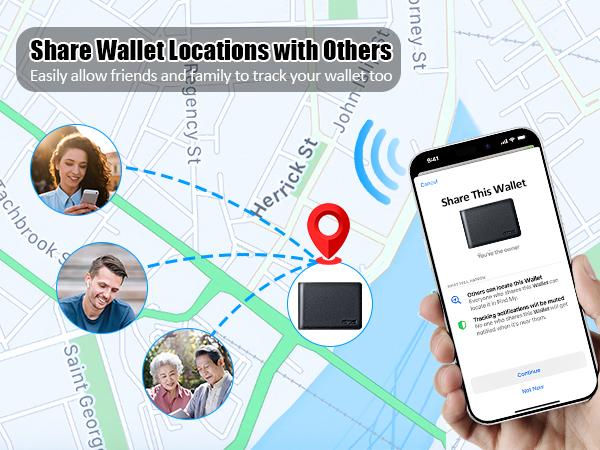 Mens Wallet with Tracker for IPhone Find My, 100% Genuine Leather RFID Blocking Slim Bifold Front Pocket Minimalist Wallet for Men Credit Card Holder Smart Wallet for phone16/15/14/13/12 promax  Spring