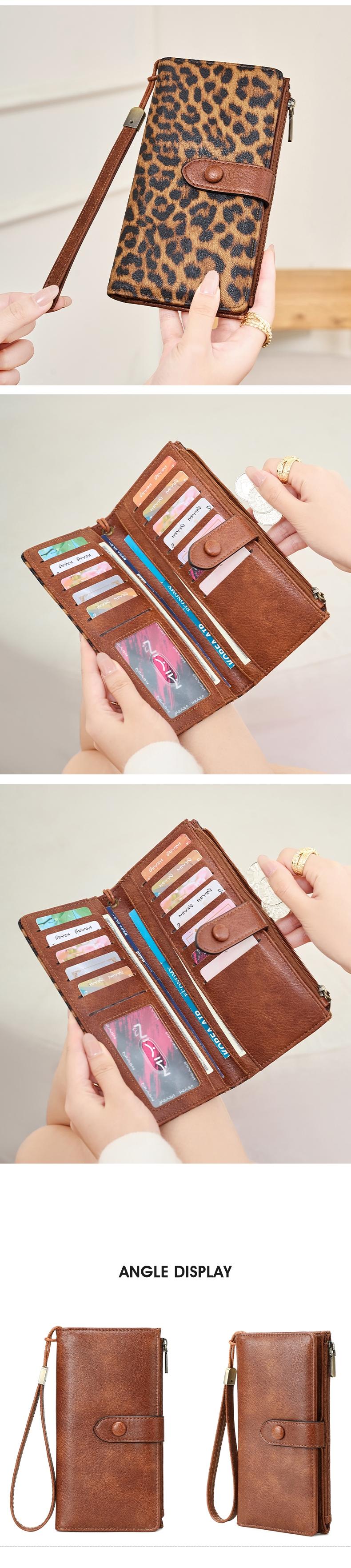 Women's RFID Blocking Wallet, Dual-Fold Zipper Coin Pouch, Wrist Strap, ID Window, Compact Durable Design, Fashion Accessory, Casual Trendy Wallet, RFID Blocking Purse