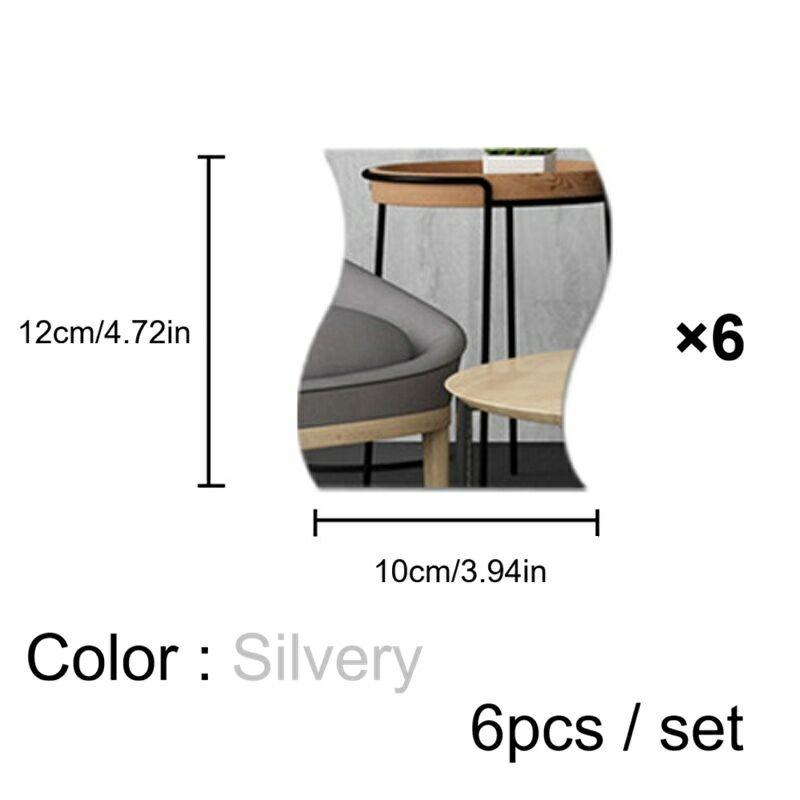 Wavy Irregular Acrylic Mirror Wall Stickers, 6Pcs Set Self-Adhesive Full Length Mirror Wall Decals, Modern Minimalist Nordic Style Shatterproof Wall Art Decor for Living Room Bedroom Entryway, Make Room Look Bigger, Easy Install