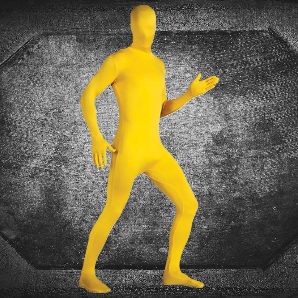 Halloween Ninja Invisibility Suit Stage Black Man Performance Wear High‑elastic Orange Bodysuit