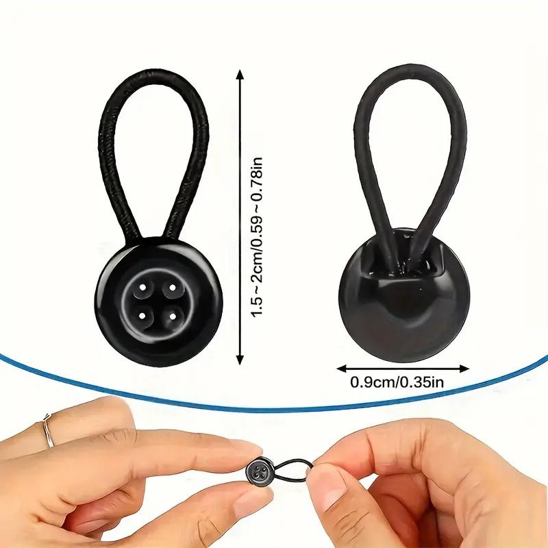 Adjustable Elastic Waist Buttons, No Nail No Sew Detachable Cuff Collar Shirt Extenders, Unisex Stretch Buckles for Pants