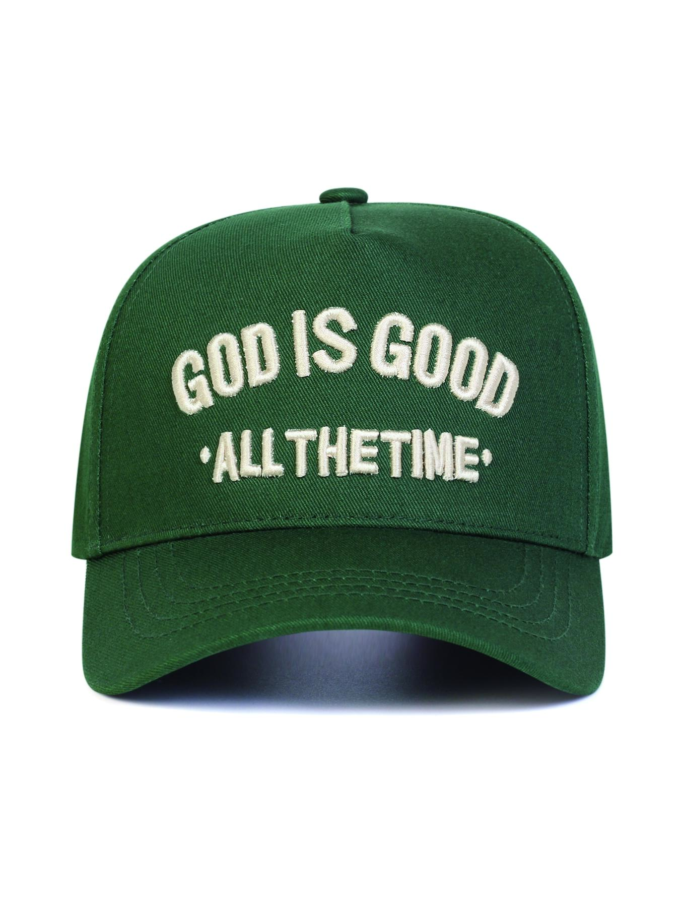 Unisex God Is Good Baseball Cap, Adjustable Sun Protection Hat, Casual Woven Fabric, Suitable for Spring & Fall Travel Outdoor Use