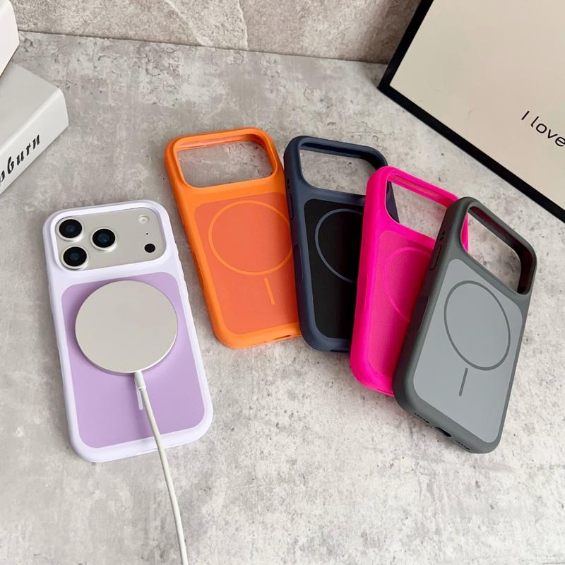 Made from Original Solid Color Liquid Silicone Designed for Magsafe, Compatible with for iphone 17 Pro Max, 16, 15, And 14, 13, Featuring a Large Window And a Shock-Resistant, Shockproof, Protective Skin- Cover