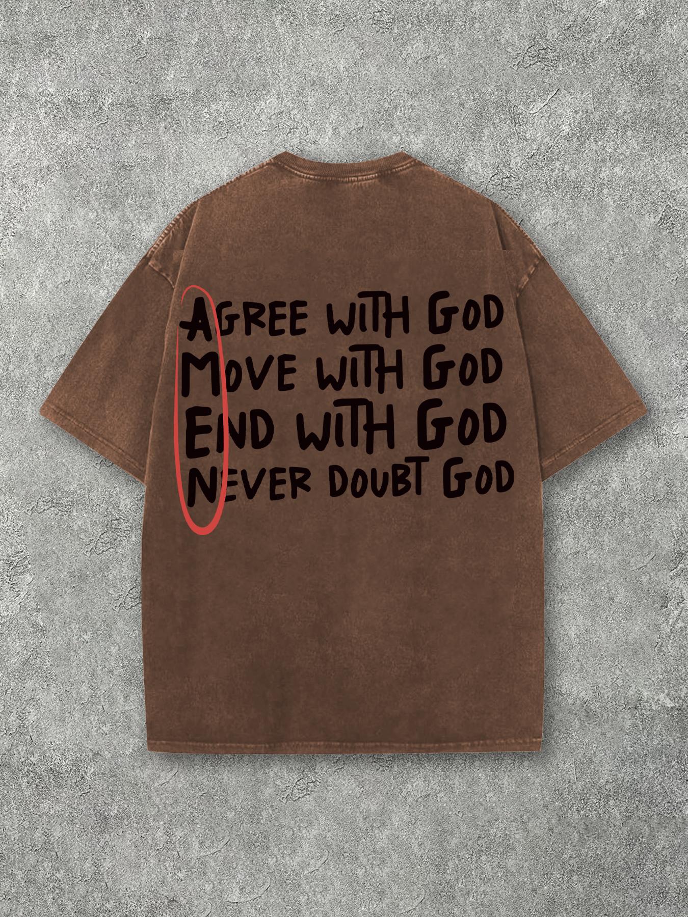 Unisex Men's Letter Print Short Sleeve Graphic Tee, Vintage Trendy Casual Double-sided Printed T-shirt for Daily Wear, Menswear for All Seasons, Top