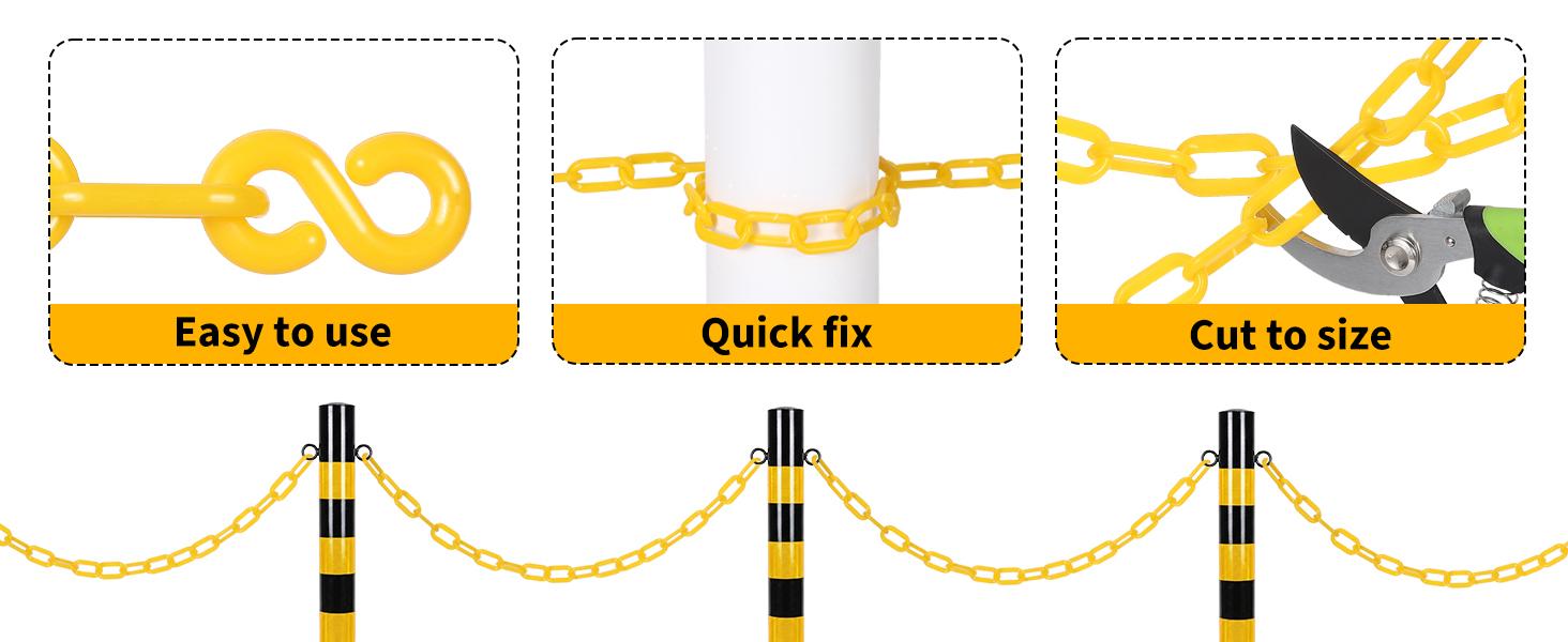 120 FT UV-Resistant Customizable Length Plastic Barrier with 25 Hooks, Safety Solution for Crowd Control, Concerts, Events (Tools & Hardware, Ropes Chains & Pulleys, Exhibitions, Warehouses)