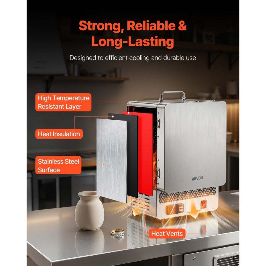 fathersdaygift VEVOR Electric Melting Furnace, 1650W Electric Kiln, Digital Melting Furnace with Max Temperature 2192/1200 for Lost-Wax Casting, Clay DIY, Metal Annealing, Ceramic Firing, PID Temp Control