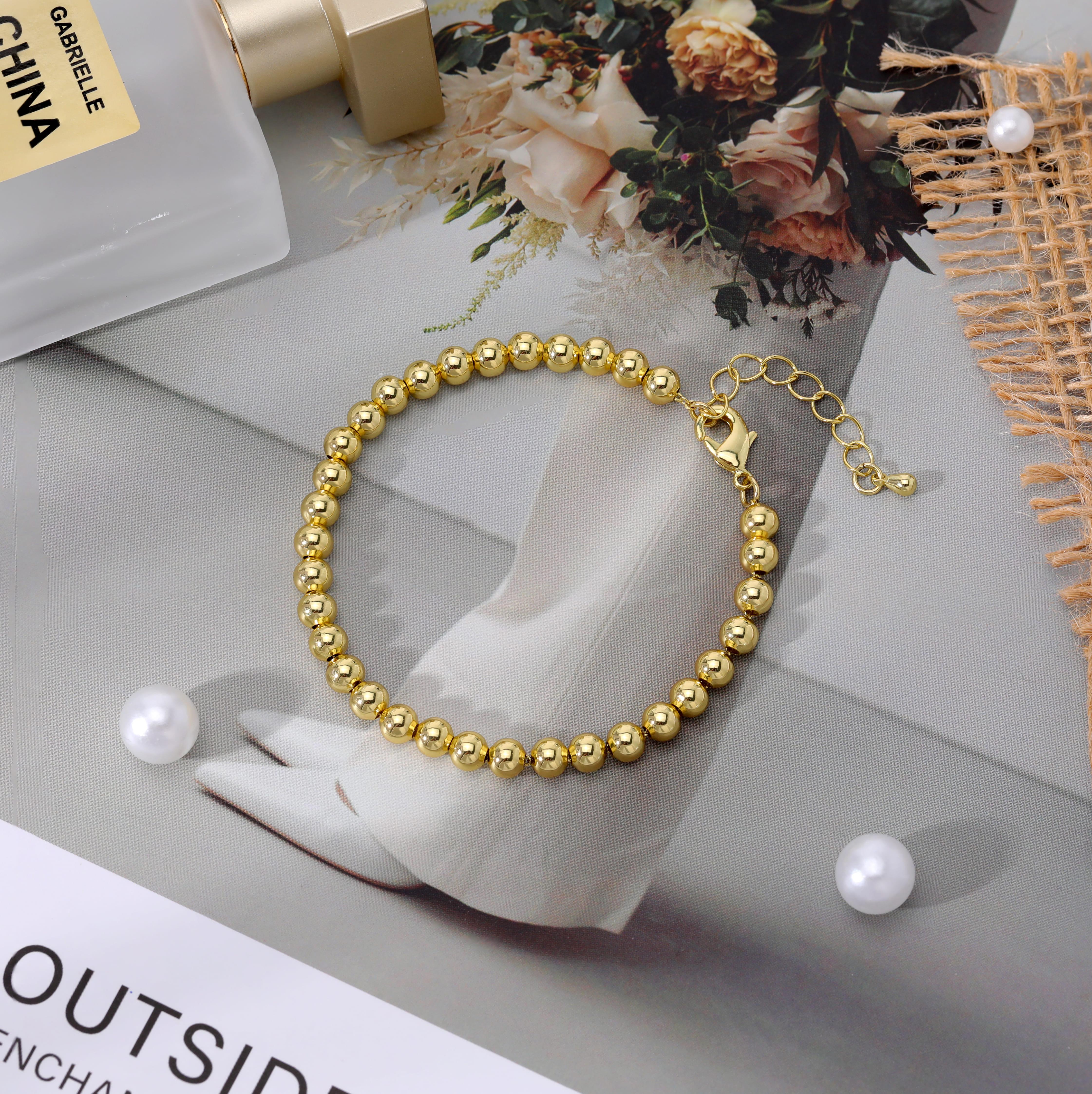 Aprilery Bead Bracelet Set for Women – Elegant Hypoallergenic Stackable Beaded Bracelets for Women