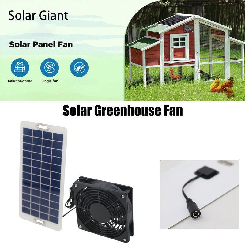 Efficient Solar Powered Exhaust Fan, Portable Solar Panel Air Extractor Ventilation Fan, Durable Solar Cooling Device, Perfect for Chicken Coops, Greenhouses, Sheds, Pet Houses, Rv, Reliable Outdoor Solar Ventilation Equipment for Multiple Scenarios