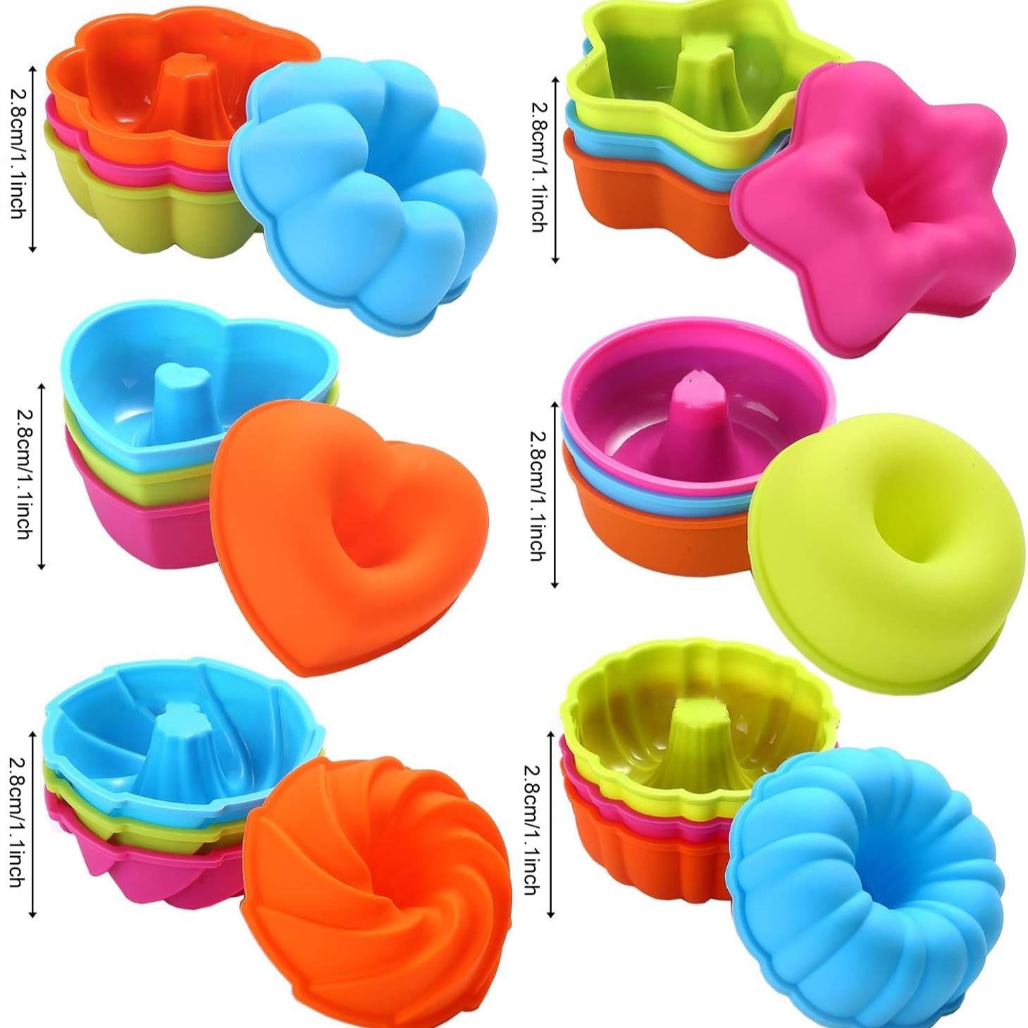 24 Pcs Silicone Cooking Molds, 6 Pcs Various Styles of Silicone Baking Cups, Non-Stick Cupcake, Donut, and Muffin Molds, Pastry Liners, Baking Supplies, Oven, Microwave, and Dishwasher Safe, Kitchen Appliance 24 Pcs Silicone Cooking Molds, 6 Pcs Various Styles of Silicone Baking Cups, Non-Stick Cupcake, Donut, and Muffin Molds, Pastry Liners, Baking Supplies, Oven, Microwave, and Dishwasher Safe, Kitchen Appliance