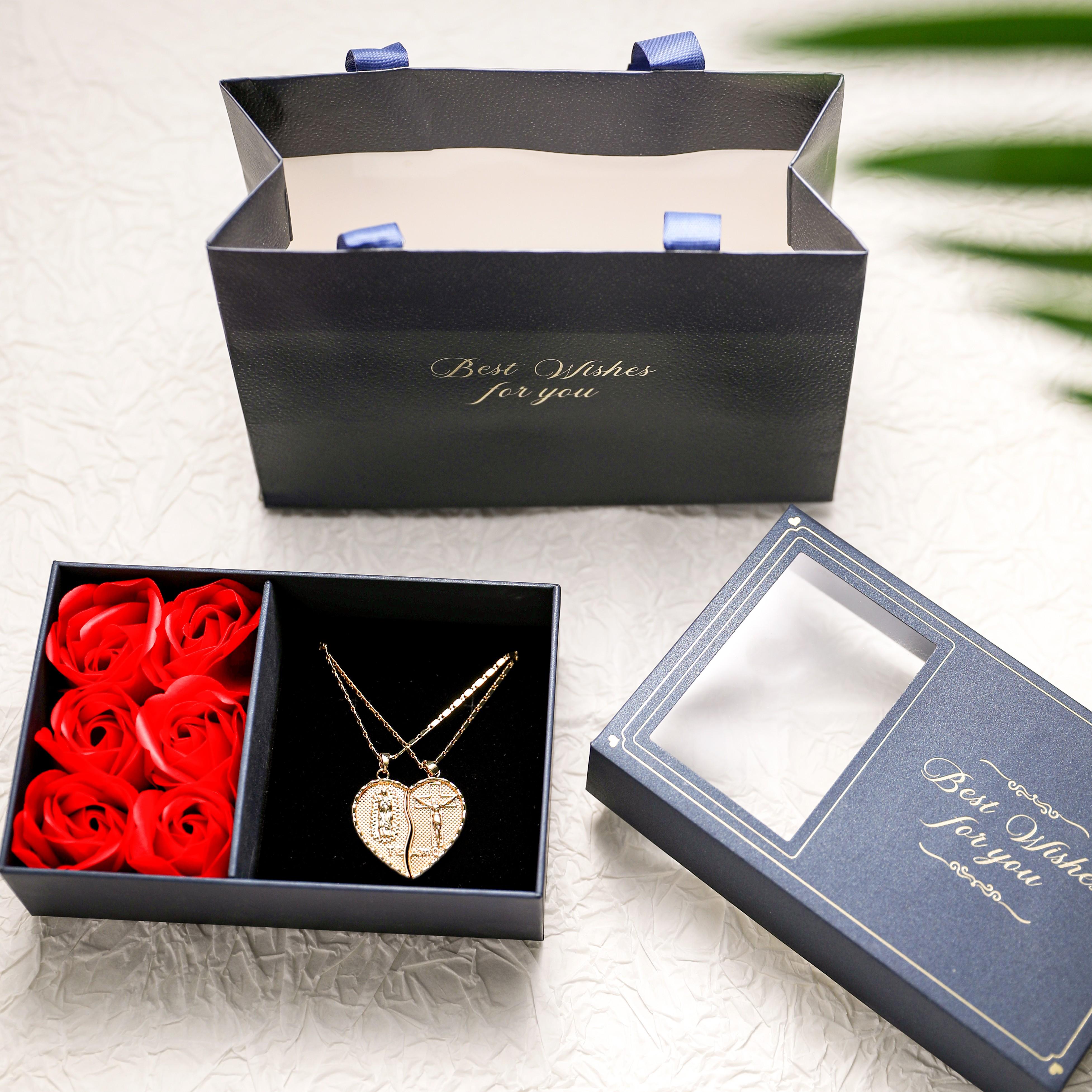 Mytys Te Amo Necklace Couples Heart Love of Virgin Mary Gold Plated Amulet Religious Pendants Fashionable Jewelry Valentine's Day Gifts