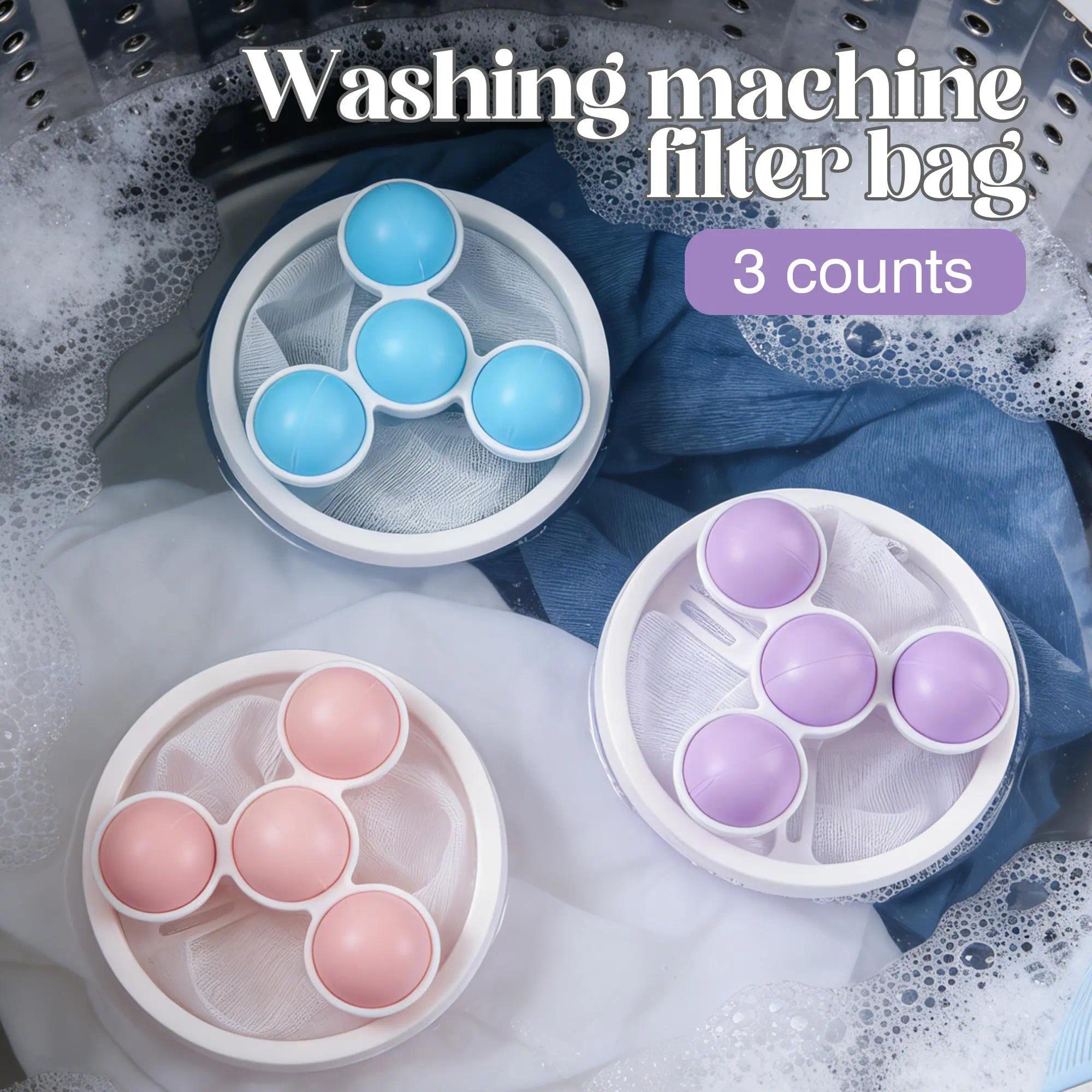 3 Counts Washing Machine Filter Bag, Reusable Floating Hair Filter for Laundry Washer Cotton 3 Counts Washing Machine Filter Bag, Reusable Floating Hair Filter for Laundry Washer Cotton