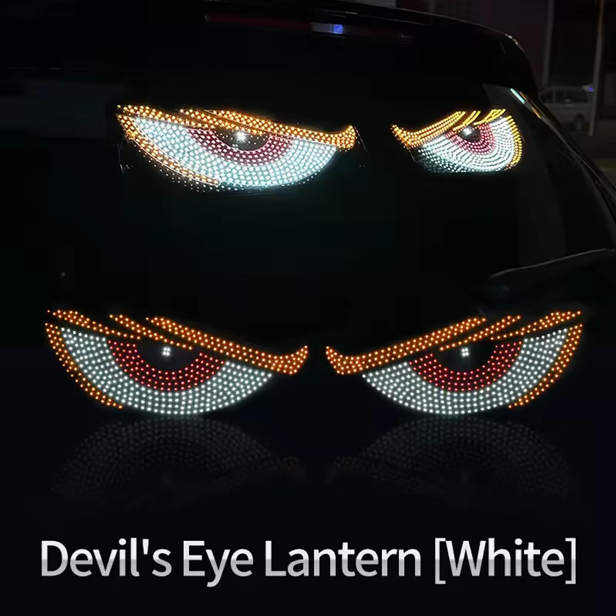 11 Modes Dynamic Demon Eye Car Logo Sticker Light USB plug-and-play windshield decor lamp with no wiring required. Long press for power on/off, single key to switch light modes. Self-adhesive backing enables hassle-free tool-free installation.